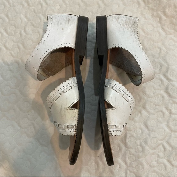 Vintage Romano White Leather Open Toe Sandals Women’s Size 7.5 Fair Condition - Picture 8 of 13